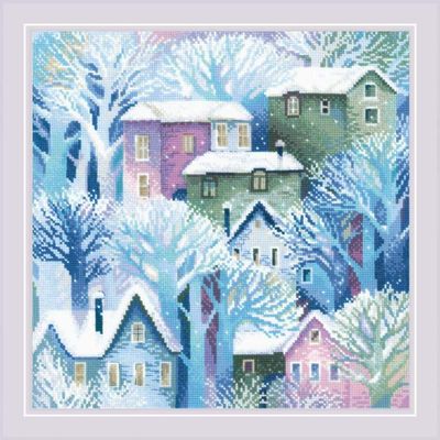 Town by Riolis 2023 Panel/Cushion Counted cross stitch kit, woolen threads