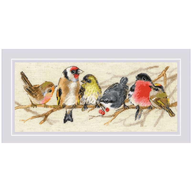 Birds on the Branch by Riolis 2023 Counted cross stitch kit with woolen thread