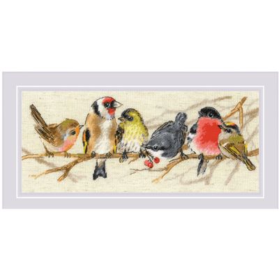 Birds on the Branch by Riolis 2023 Counted cross stitch kit with woolen thread