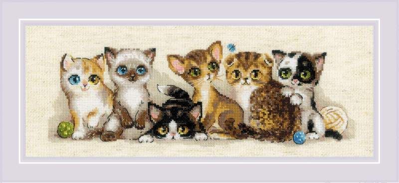 Kittens by Riolis 2023 Counted cross stitch kit with woolen thread