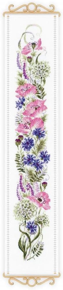 Flower Assortment by Riolis 2019 Counted Cross Stitch Kit With Wooden Hangers, wool/acrylic threads embroidery