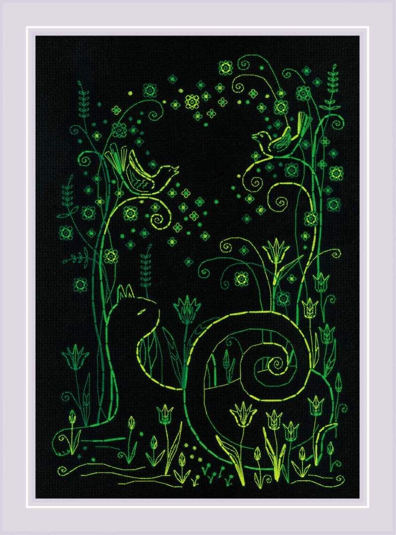 Cats. Spring Melody by Riolis 2023 Blackwork Needlework Embroidery Kit