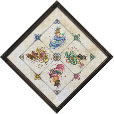 Seasons Mermaid Mandala by Bella Filipina Designs 2024 Counted cross stitch Pattern, Beads set and Set of Threads