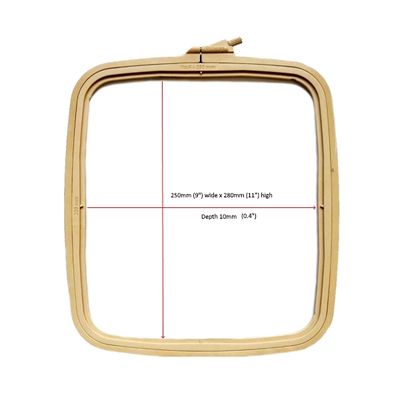 Square Plastic Hoops by Nurge Screwed Embroidery Hoops #4 Size 280 x 250mm ( 11" x 10")
