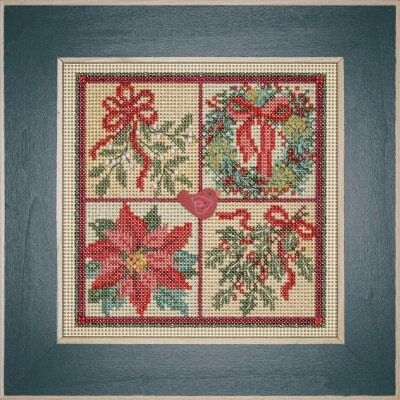 Winter Greens by Mill Hill Winter Series 2023 Buttons and Beads Counted cross stitch with beading embroidery kit