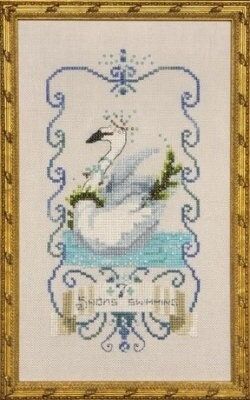 Seven Swans A Swimming by Nora Corbett 2010 12 Days of Christmas Series Christmas cross stitch pattern Embellishment Pack