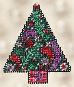 Paisley Tree by Mill Hill 2012 Charmed Seasonal Ornament Winter Holiday Series Bead Cross Stitch Kit