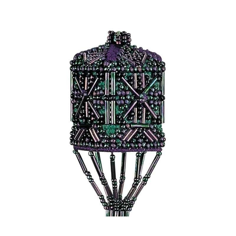 Rainbow Teal Tassel by Mill Hill - Christmas decorations Charmed Ornament Glass Bead embroidery Kit with Crystal Treasures.