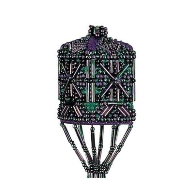 Rainbow Teal Tassel by Mill Hill - Christmas decorations Charmed Ornament Glass Bead embroidery Kit with Crystal Treasures.