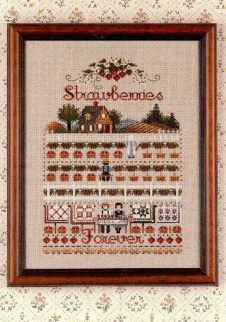 Strawberries Forever by Told in a Garden Designer Marilyn Leavitt-Imblum Counted cross stitch pattern