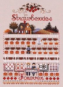 Strawberries Forever by Told in a Garden Designer Marilyn Leavitt-Imblum Counted cross stitch pattern