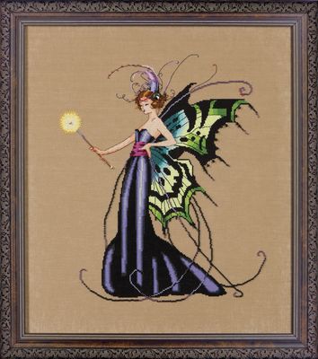August Peridot Fairy by Mirabilia Designs 2012 Year of the Fairies Collection Counted cross stitch pattern, embellishment pack