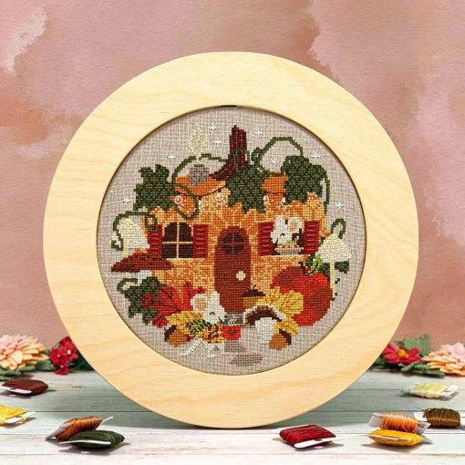 Cozy Little Cottage by Counting Puddles 2023 Designer Lindsey Whitney Autumn Counted cross stitch pattern
