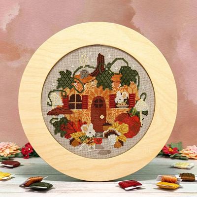 Cozy Little Cottage by Counting Puddles 2023 Designer Lindsey Whitney Autumn Counted cross stitch pattern