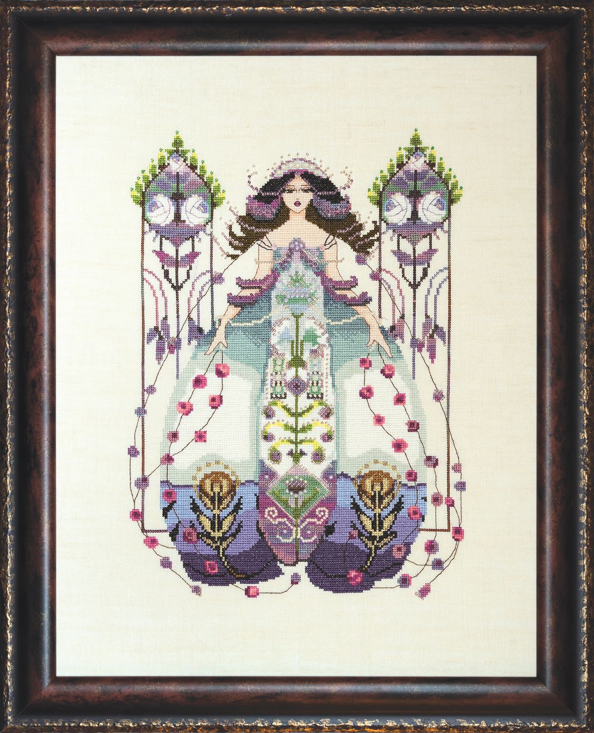 The Muse by Mirabilia Designs 2023 designer Nora Corbett Counted cross stitch pattern, embellishment pack
