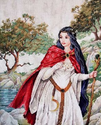 Viviane, The Lady of the Lake (Viviane, Dame du Lac) by Nimuë Designer Annaïck Chauvel Counted cross stitch mini-kit or Pattern
