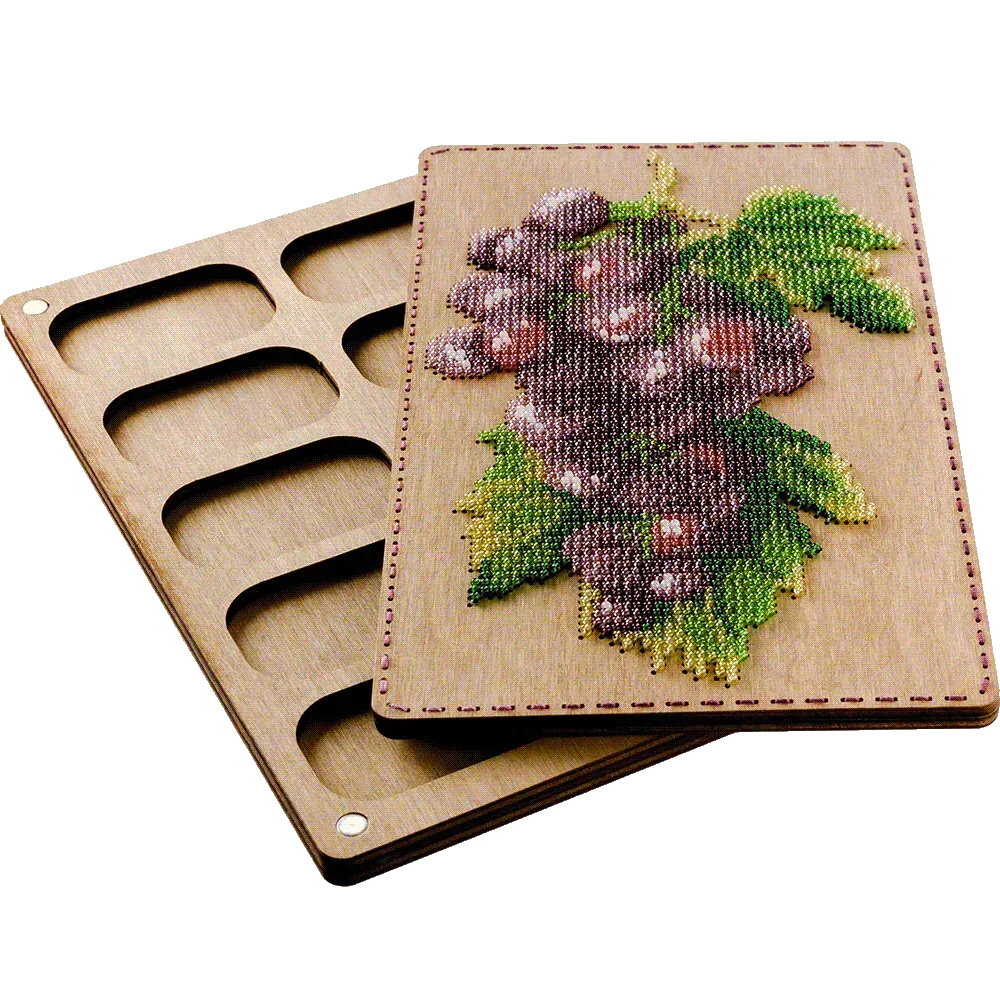 Grape Organizer for beads by Wonderland Crafts Organizer with cover for bead embroidery