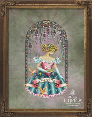 The Glass Slipper by Bella Filipina Designs 2024 Counted cross stitch Pattern, Beads set and Set of Threads