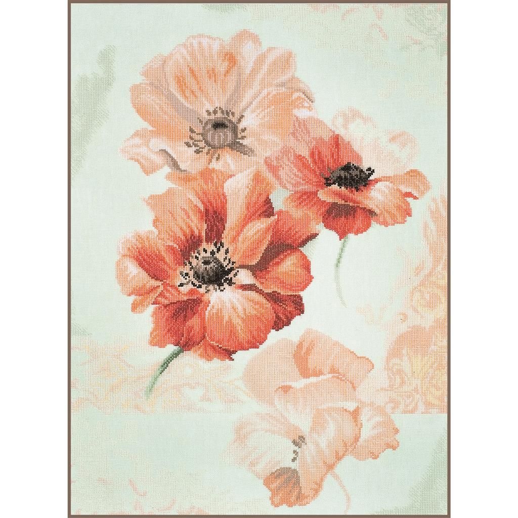 Sky Anemone by Lanarte Home &amp; Garden Collection Wonderful Floral Counted Cross Stitch Kit