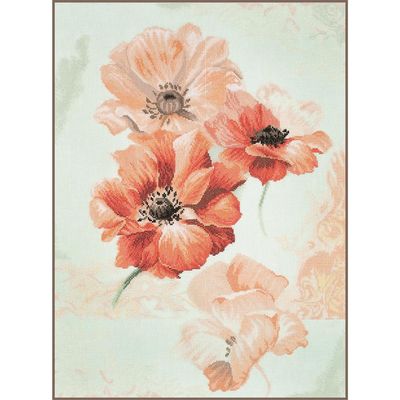 Sky Anemone by Lanarte Home &amp; Garden Collection Wonderful Floral Counted Cross Stitch Kit