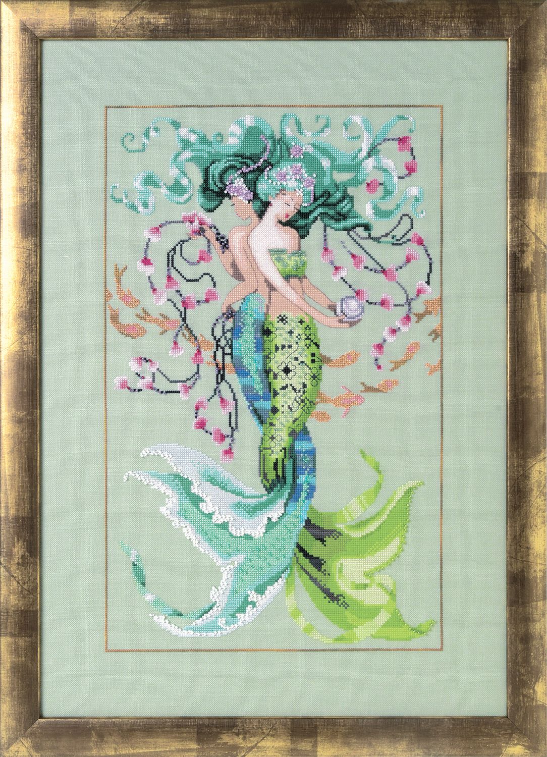 Twisted Mermaids by Mirabilia Designs 2021 Designer Nora Corbett Counted cross stitch pattern, Embellishment Pack