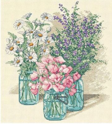 Wildflower Trio by Dimensions Floral counted Cross Stitch Kit