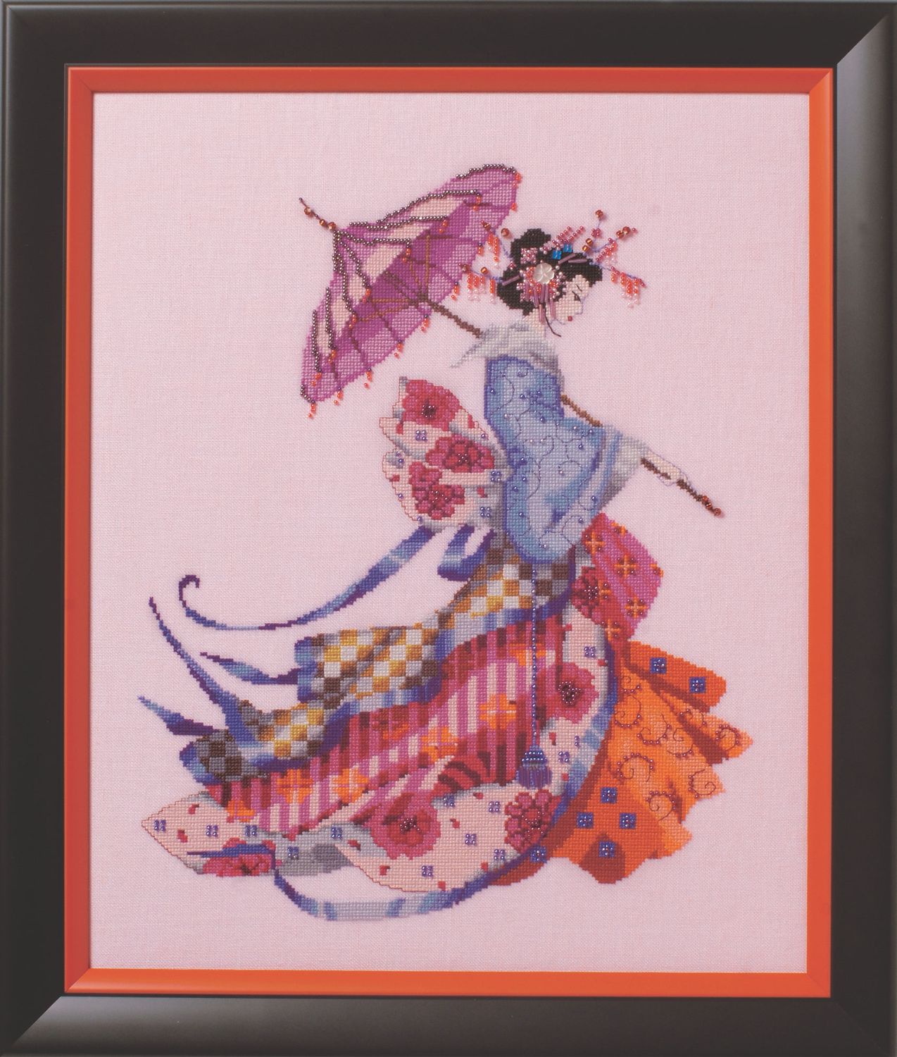 Miss Cherry Blossom by Mirabilia Designs 2017 Counted cross stitch pattern, Embellishment Pack