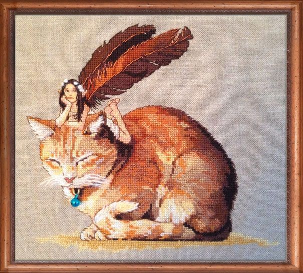 Fairycat by Nimuë Designer Annaïck Chauvel Fairy counted cross stitch kit or printed pattern