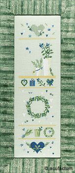 Summertime Blue Sampler (Mustertuch Sommerzeit blau) by Acufactum Spring &amp; Summer Collection Counted cross-stitch kit