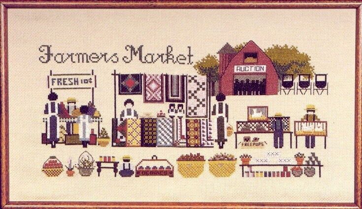 Farmers' Market by Told in a Garden. Designer Marilyn Leavitt-Imblum Counted cross stitch pattern