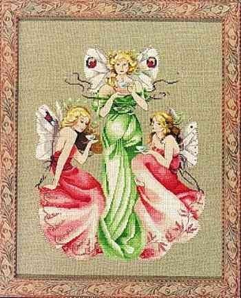Three For Tea by Mirabilia Designs 1998 Designer Nora Corbett Сounted cross stitch pattern