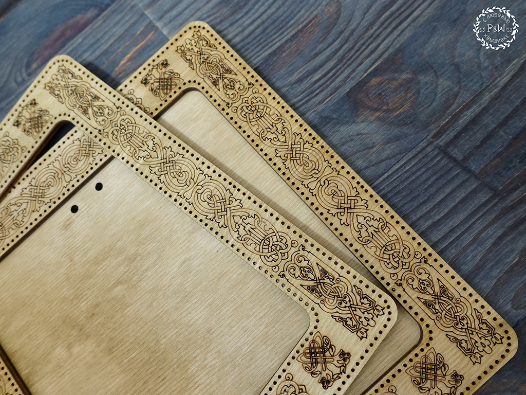 Sew-on frame "Scandinavia" by Primitive and Wood (P&amp;W) Designer embroidery accessories