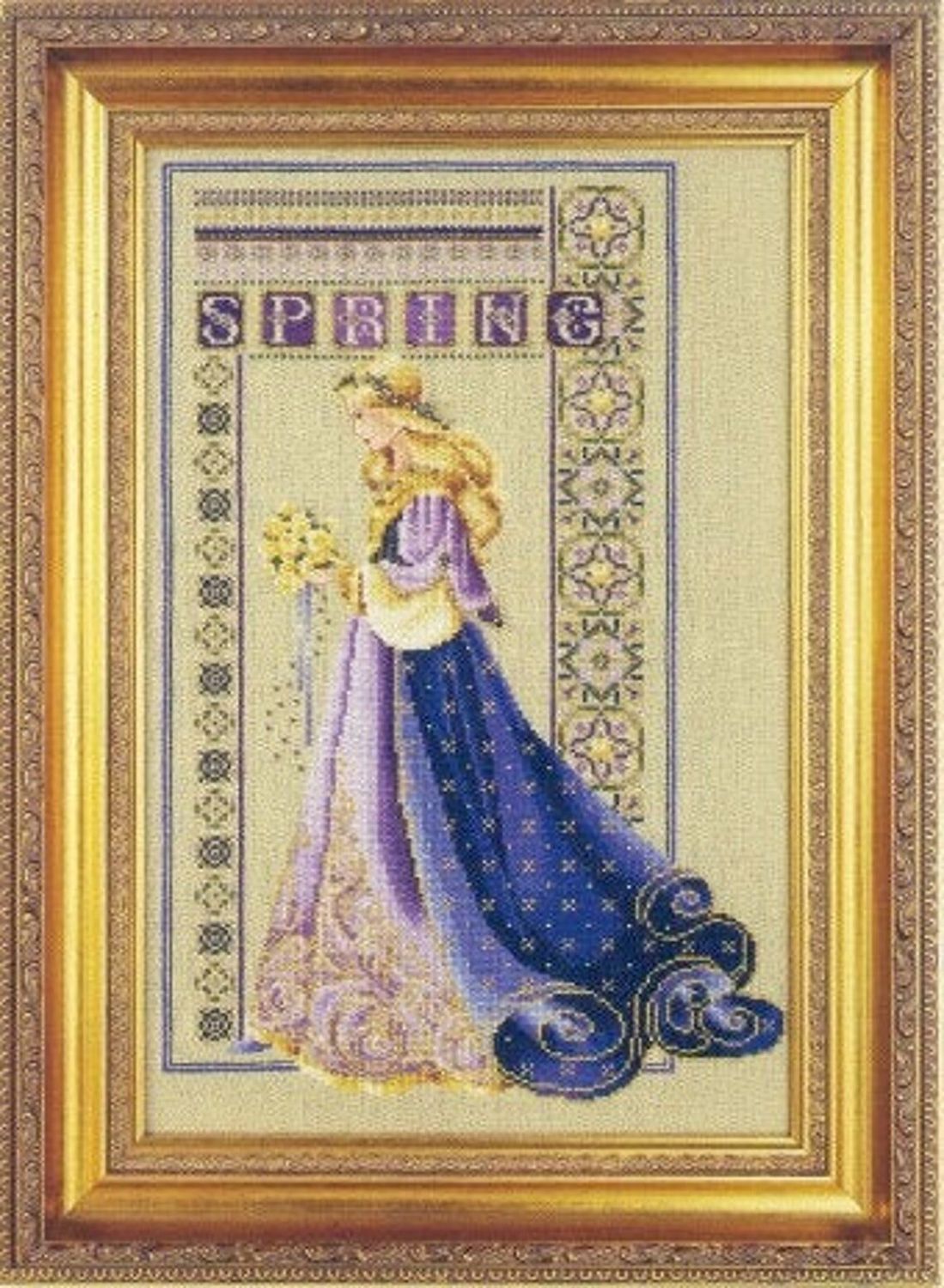 Celtic Spring by Lavender &amp; Lace 2000 Designer Marilyn Leavitt-Imblum Counted cross stitch pattern, beads set