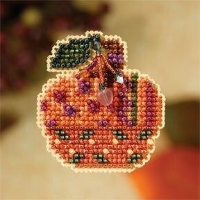 Jeweled Pumpkin by Mill Hill Charmed Ornament Cross Stitch Kit 2007. Get ready for the Autumn season!