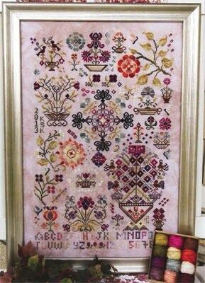 Summer Quakers by Rosewood Manor Design 2013 Primitive cross stich pattern Valdani Floss Set