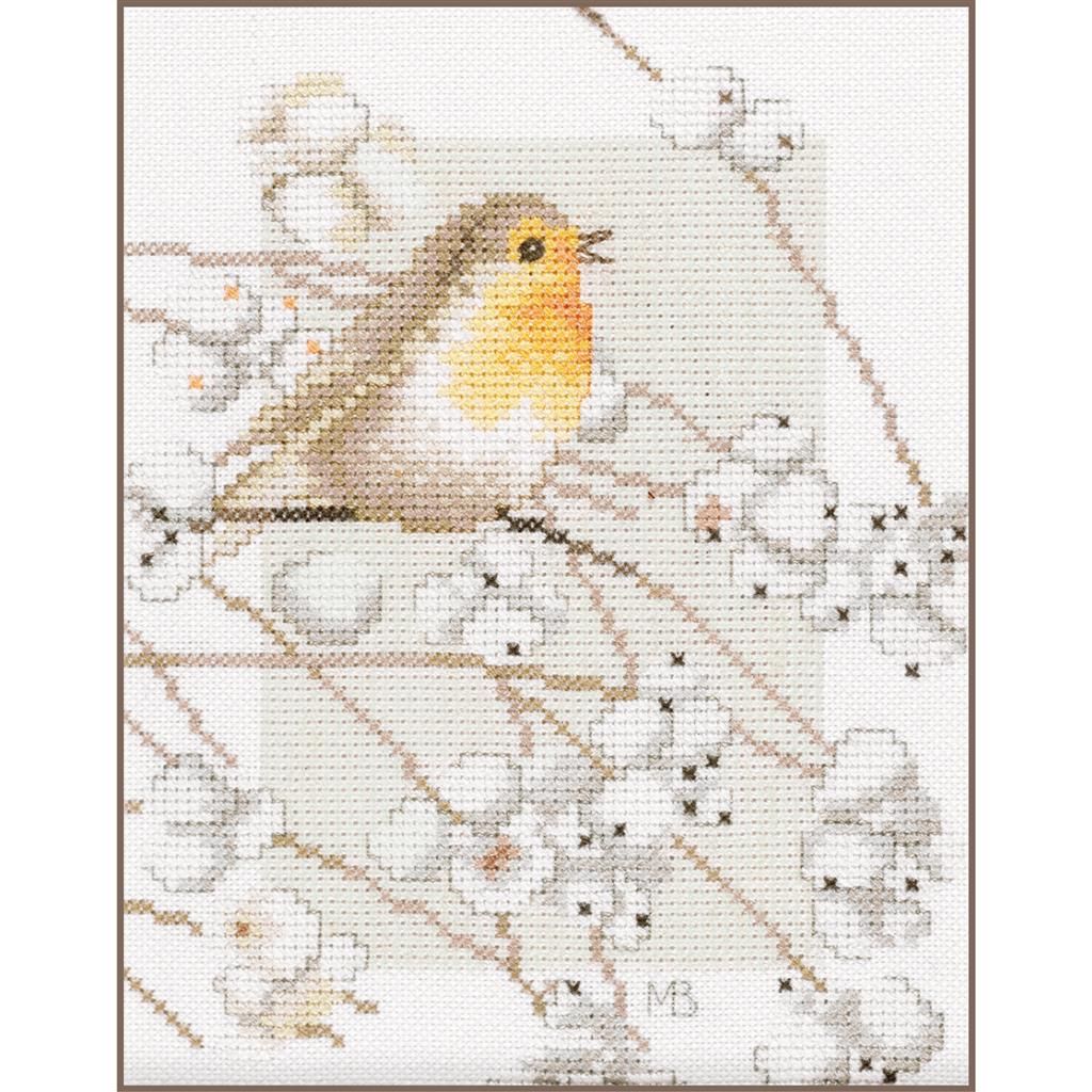 Winter Robin by Lanarte Marjolein Bastin Collection Counted Cross Stitch Kit