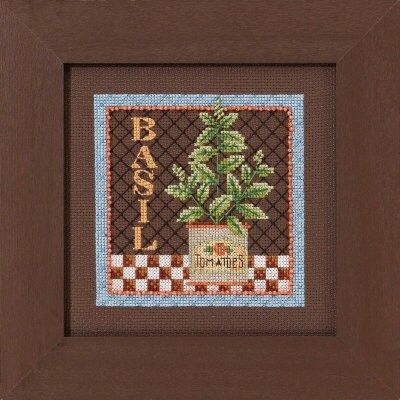 Basil by Mill Hill 2021 Debbie Mumm Collection Growing Green series Counted cross stitch embroidery kit
