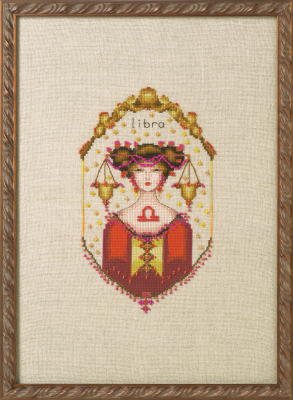 Libra by Nora Corbett 2021 Zodiac Girls Collection Cross stitch pattern, Embellishment Pack