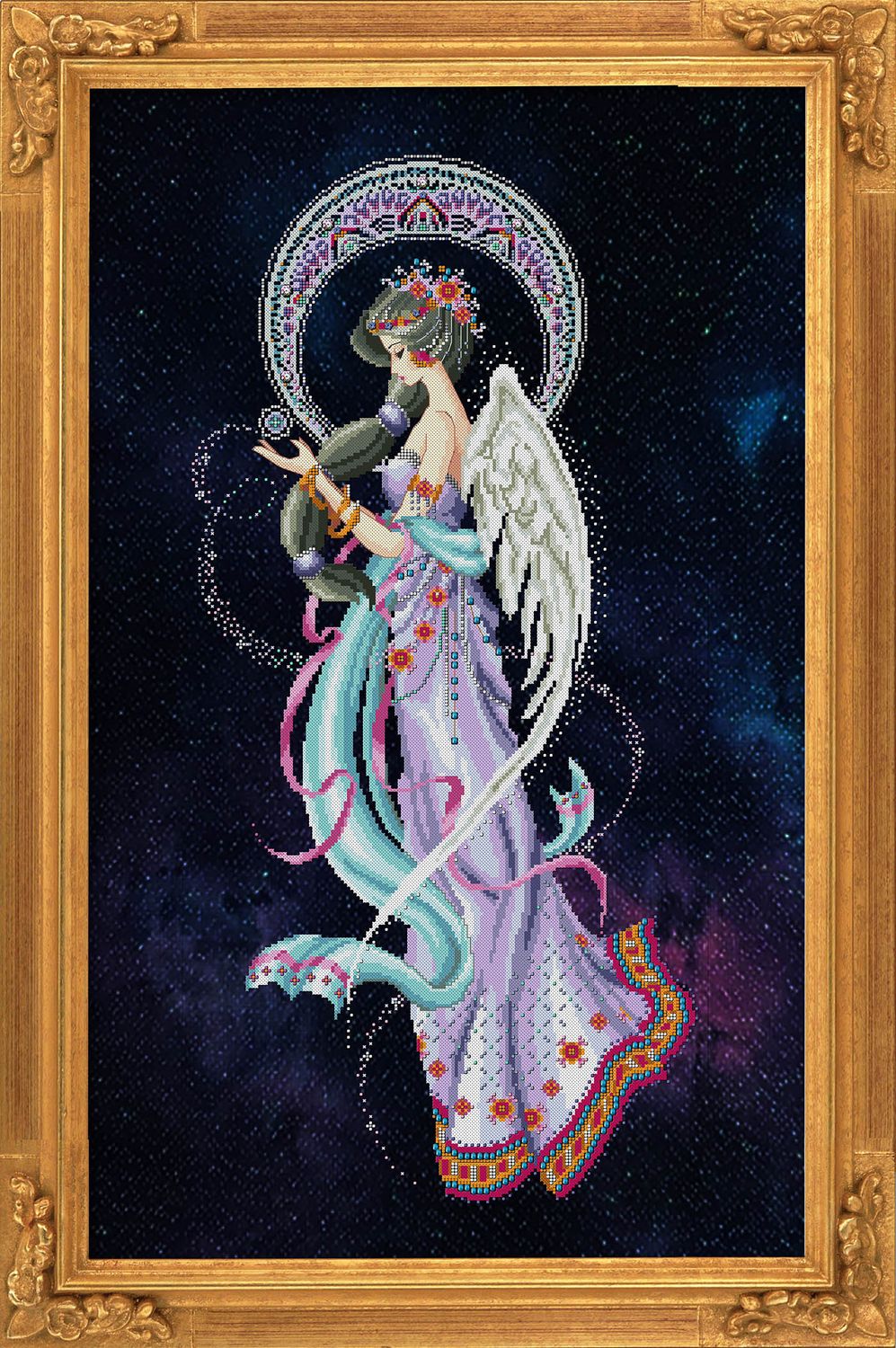 Mayari, deity of the moon by Bella Filipina Designs 2020 Counted cross stitch Pattern, Beads set and Set of Threads
