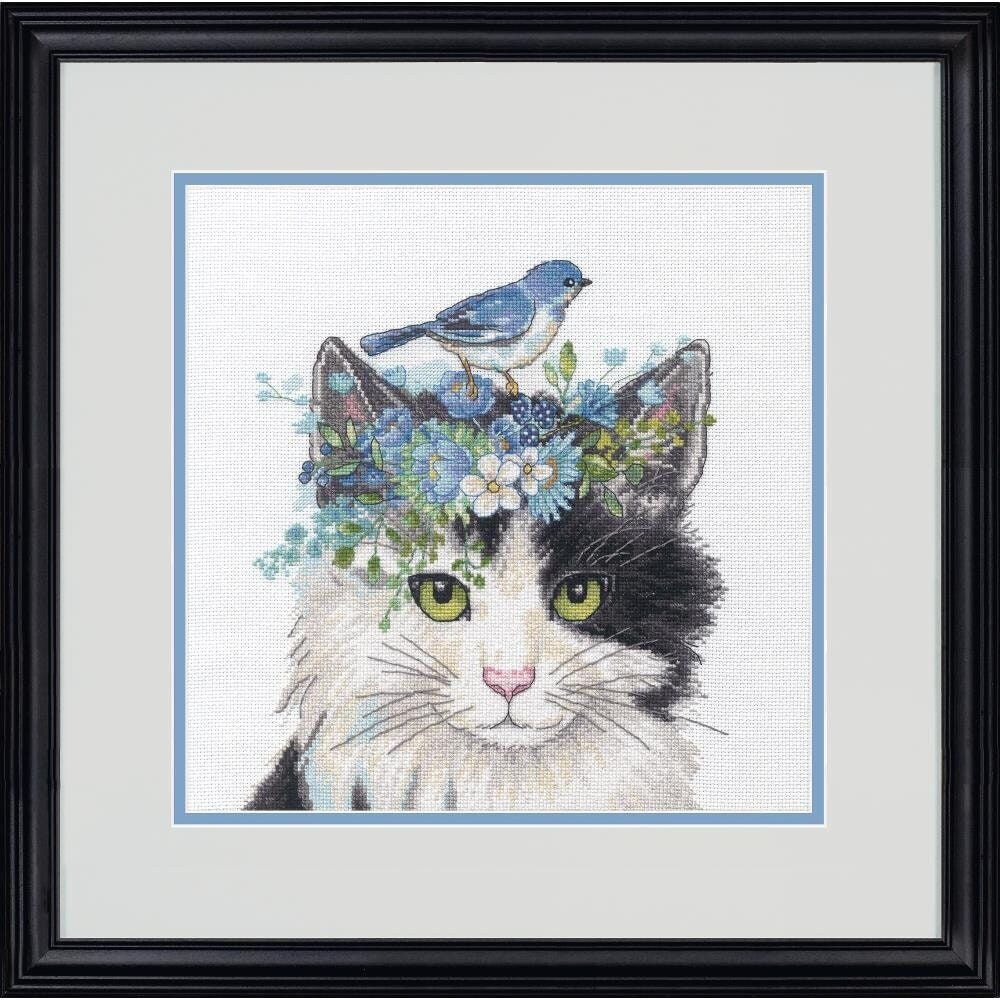 Floral Crown Cat by Dimensions 2023 Counted Cross Stitch Kit