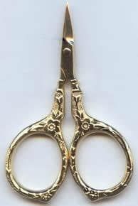 Gold Elizabeth I Embroidery scissors by Kelmscott Designs