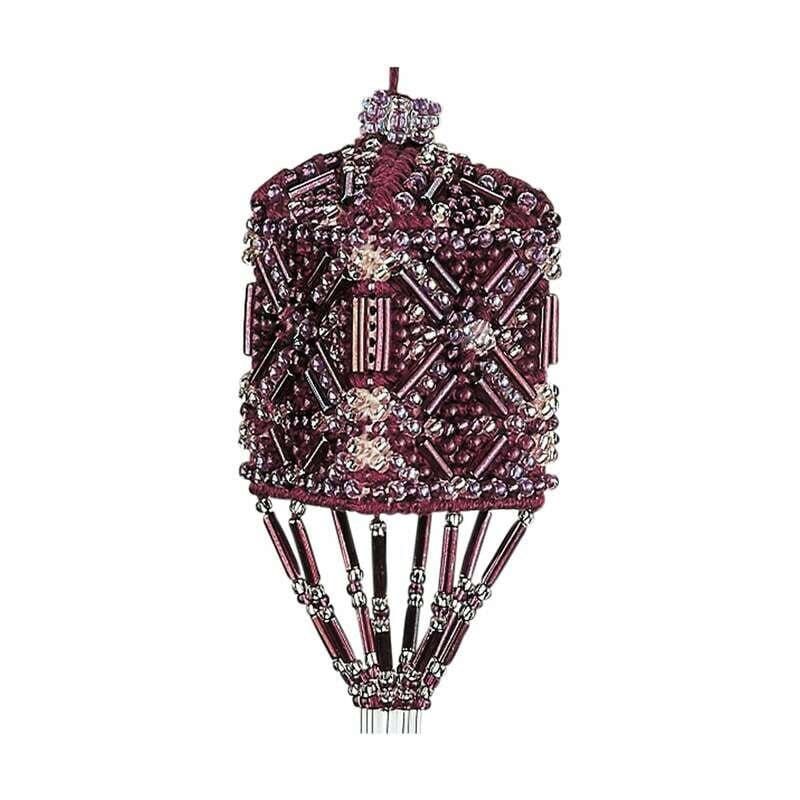 Plum Tassel by Mill Hill - Charmed Ornament Glass Bead embroidery Kit with Crystal Treasures.