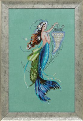 Siren and the Shipwreck by Mirabilia Designs 2013 designer Nora Corbett. Printed Cross stitch pattern, embellishment pack