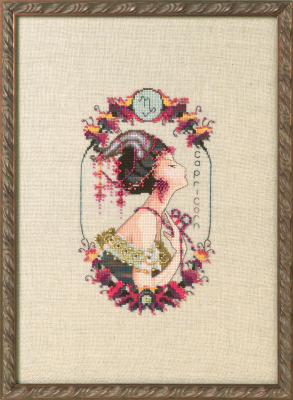 Capricorn by Nora Corbett 2021 Zodiac Girls Collection Cross stitch pattern, Embellishment Pack