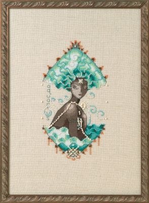 Aquarius by Nora Corbett 2021 Zodiac Girls Collection Cross stitch pattern, Embellishment Pack
