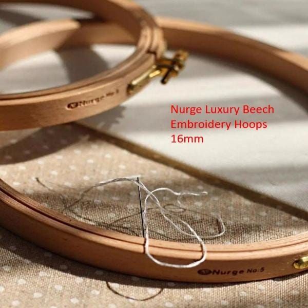Embroidery Hoops by Nurge 16mm Width (0.63") Beech Screwed Embroidery Hoops