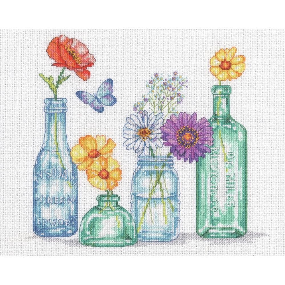 Wildflower Jars by Dimensions Floral counted Cross Stitch Kit
