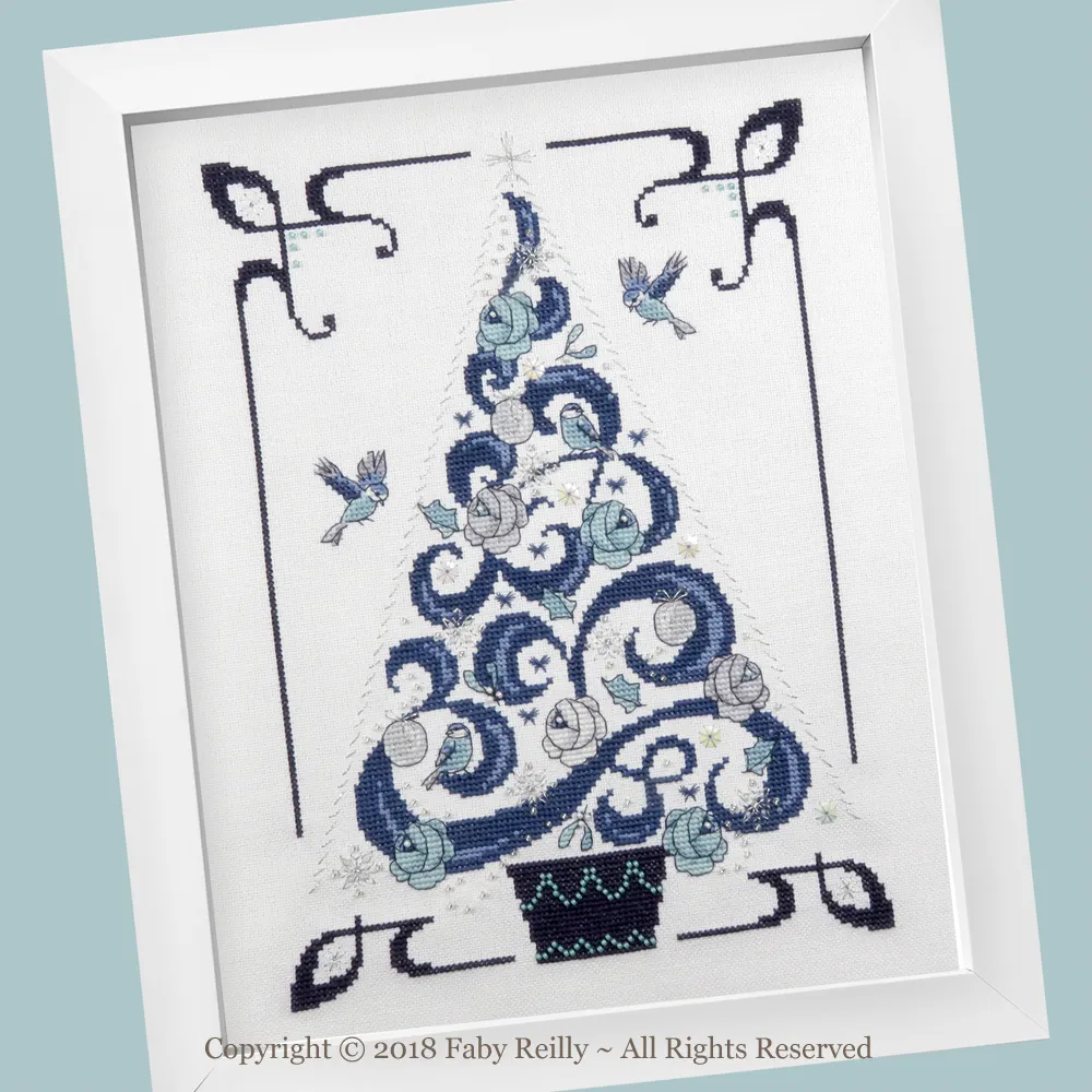 O Tannenbaum in Blue by Faby Reilly Designs 2017 Counted Cross Stitch pattern Advanced Level