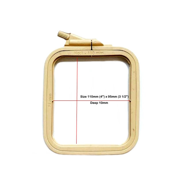 Square Plastic Hoops by Nurge Screwed Embroidery Hoops #1 Size 110 x 95mm ( 4.3" x 3.75")