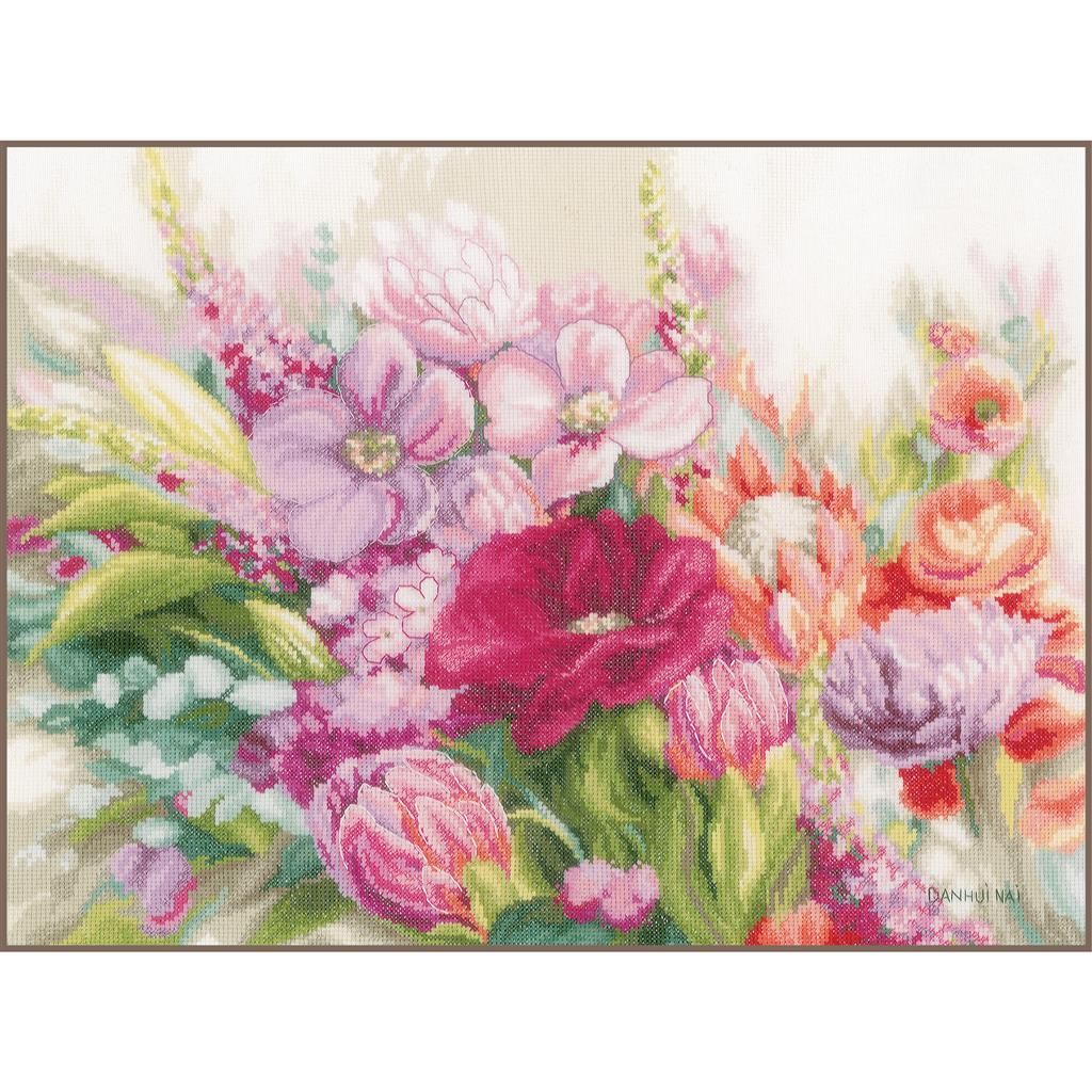Bright Florals by Lanarte 2025 Home and Garden Collection Counted Cross Stitch kit
